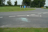 P1010542 Broken glass on roundabout